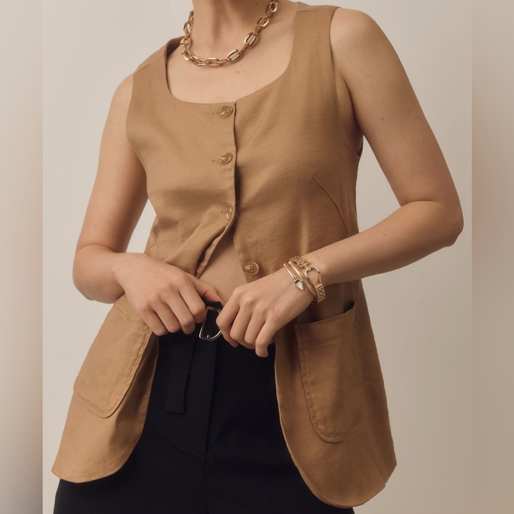 Anthropologie Maeve Linen Vest